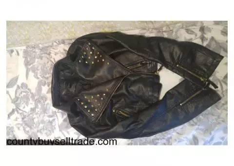 Small Faux Leather Studded Jacket
